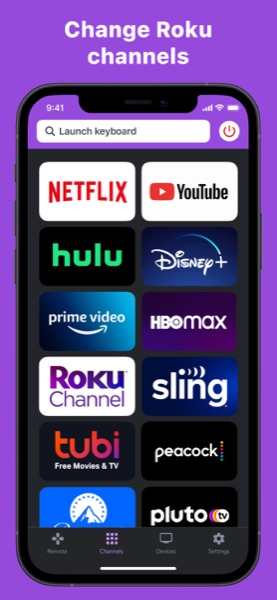 RoByte channel launcher showing quick access to Netflix, YouTube, and other Roku channels