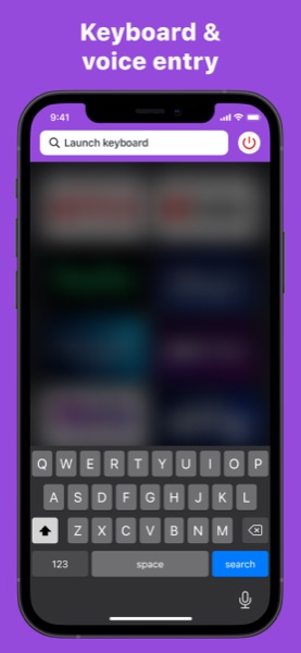 RoByte on-screen keyboard for typing searches and sign-in info on a Roku