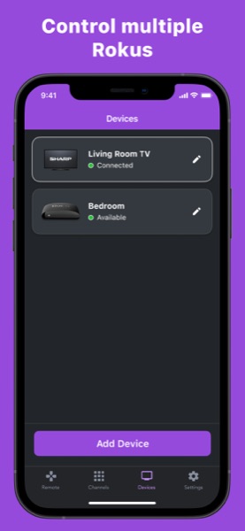 RoByte device picker for switching between multiple Roku TVs and streaming devices