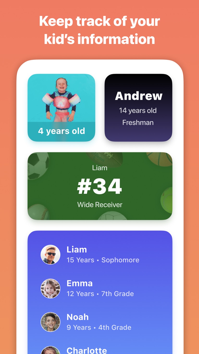 Kidgets widgets for kids' school and sports information