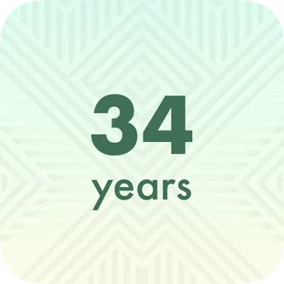 Kidgets age counter widget showing 34 years